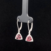 Pink Tourmaline Trillion Earrings